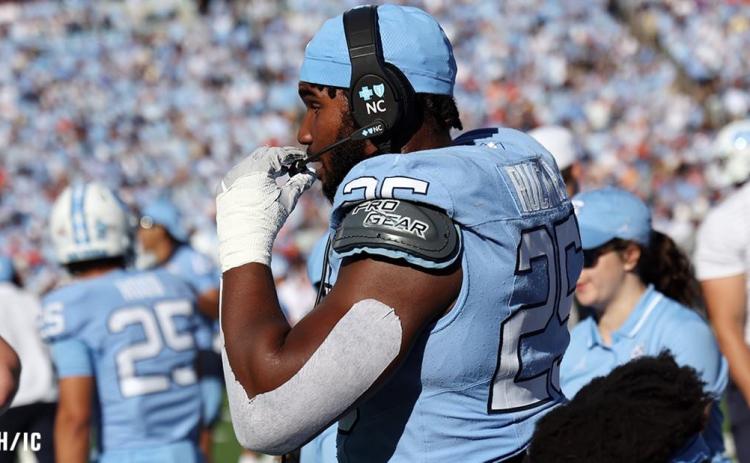 Senior defensive lineman for the Tar Heels of UNC Kaimon Rucker announces his future plans for 2024 via social media. Photo by Jim Hawkins of Inside Carolina