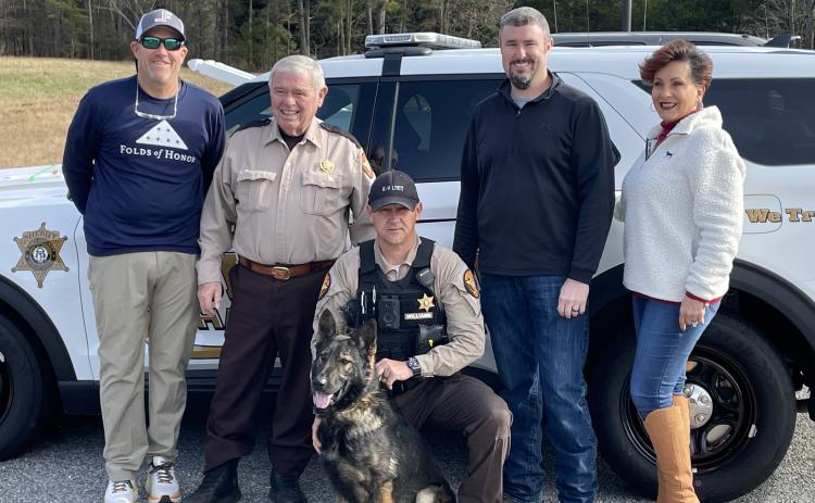 Pictured in the middle is the Hart County Sheriff's Office's new K9 Jax.
