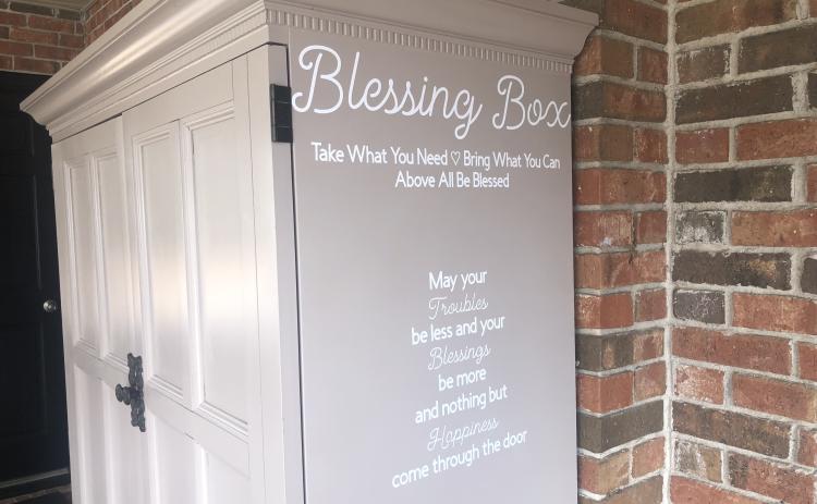 The blessing box located outside Hartwell Family Practice.