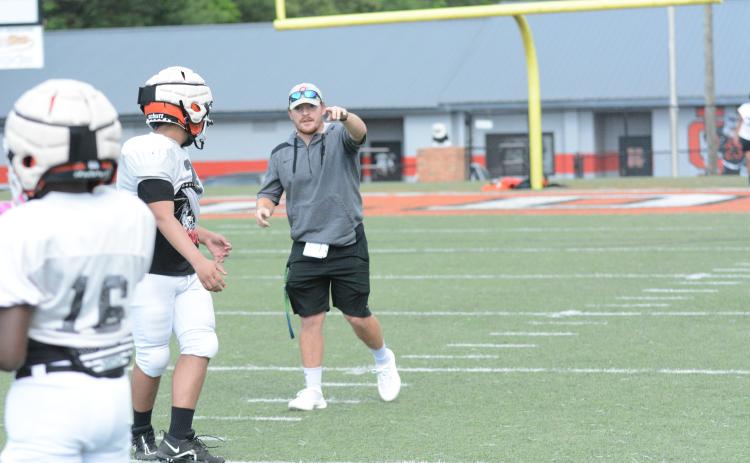 The new faces to join the Hart County High School football staff is Conner Williams (pictured) as he will coach tight ends and Sam Ellis as he will be the strength and conditioning coach as well as coach outside linebackers for the Bulldogs this fall.