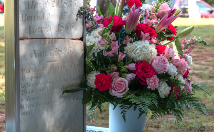 The recently restored grave site of Harriet Benson Hodges at the Cedar Springs Baptist Church.
