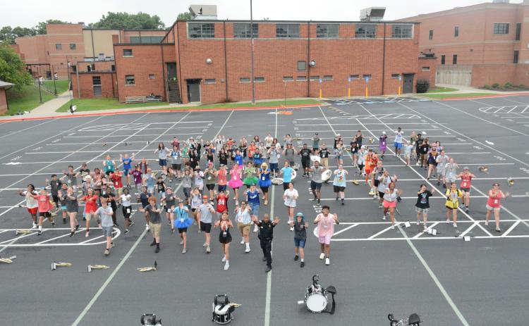 Lieutenant Darin T. Rucker of Hartwell’s Uniform Patrol Division partnered with the Hart County High School Marching Bulldogs to emphasize school safety in the local community.