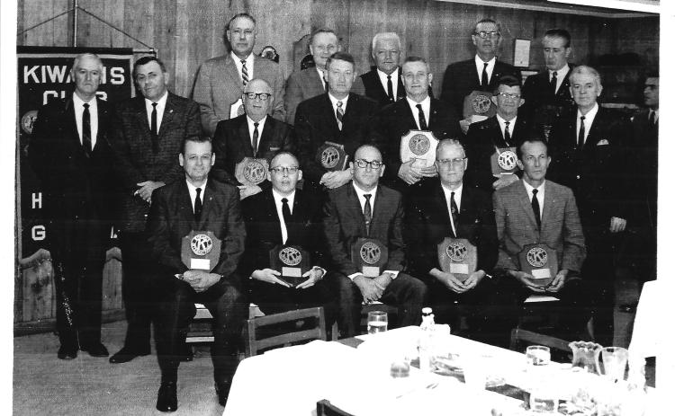 Taken around 1950, a year after receiving its charter, are the founding members of the Hartwell Kiwanis Club. The club will celebrate its 75th anniversary on Aug. 29 at Casa Grande.