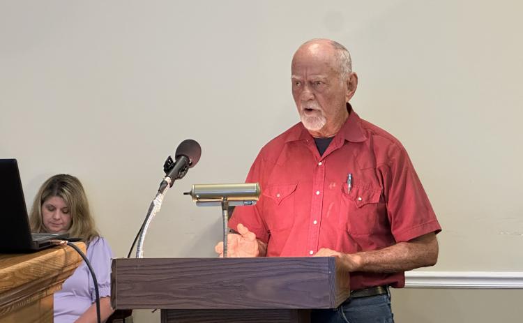 Alton Craft speaking before the BOC about the intersection of Liberty Hill Rd. and Liberty Church Rd. on Sept. 24.
