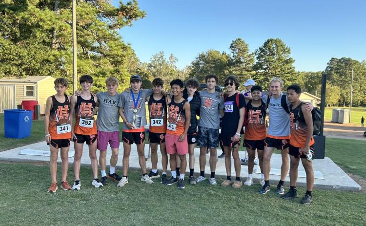 Pictured is the HCHS boys cross country team as they placed third overall in the 5th Annual Kent Kramer Classic at Athens Christian School on Oct. 10.
