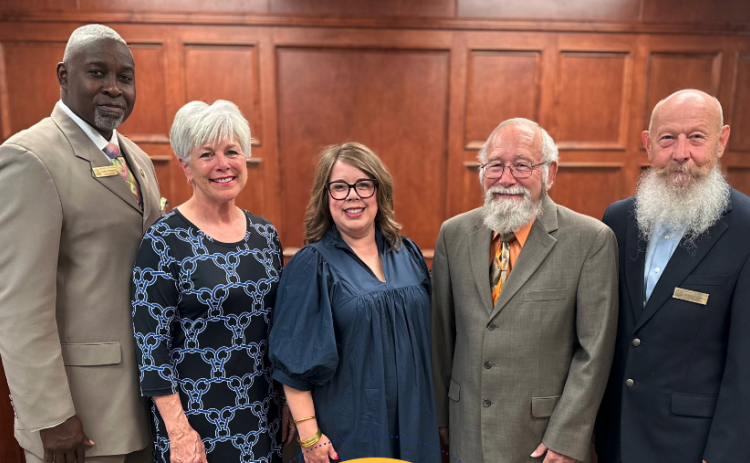 The Hart County Board of Education was recently named an exemplary school board by the GSBA. Pictured above (from left to right): Lonnie Robinson, Henley Cleary, Kim Pierce, Richard Sutherland, and Dennis Dowell.