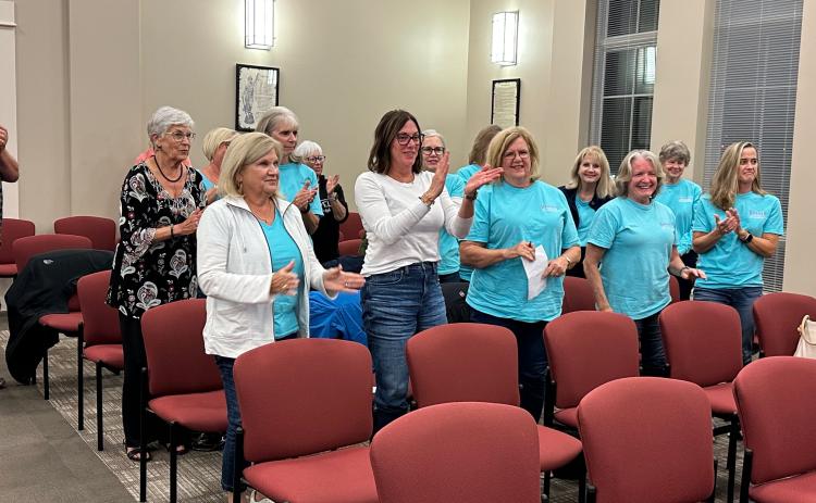 Main Street volunteers gave a standing ovation after Hartwell received the Georgia Exceptional Main Street (GEMS) designation.