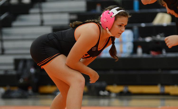 Junior Kailyn Bowers places second in her respective weight class at the Bobcat Bash.