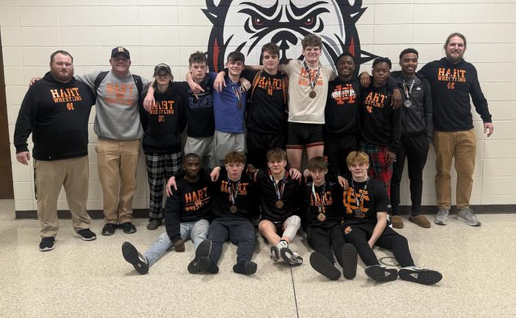Nine Mat Dogs placed in the Top Four to help the team place fifth overall at the Bulldog Bash at Harlem High School.