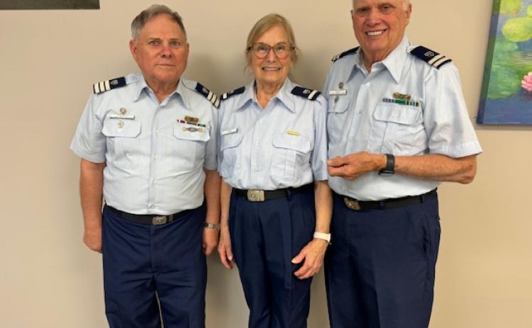 The boating safety course at the Adult Learning Center earlier in March was taught by Senior Coast Guard Auxiliary instructors (L-R) Bruce Lindsey, Bea Cole and Larry Cole.