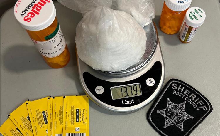 A drug bust by the Hart County Sheriff’s Office on Goldmine Holly Springs Road led to the arrest of a Royston man April 25. (Photo by the Hart County Sheriff's Office)
