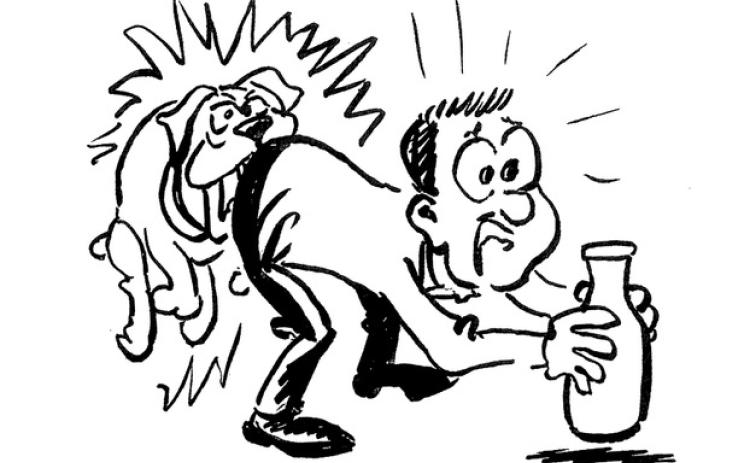 In his final days, this is one of the cartoons that I shared with my dad. He loved telling his grandchildren about his working on Shedd’s Dairy milk-delivery truck when he was a kid. One morning, Mrs. Roswell Majette’s bulldog bit him between his back pockets. He always laughed and said, “The doctor painted my behind with Mercurochrome and charged me $3. It took me three weeks to pay the bill.” (Submitted by NeSmith)
