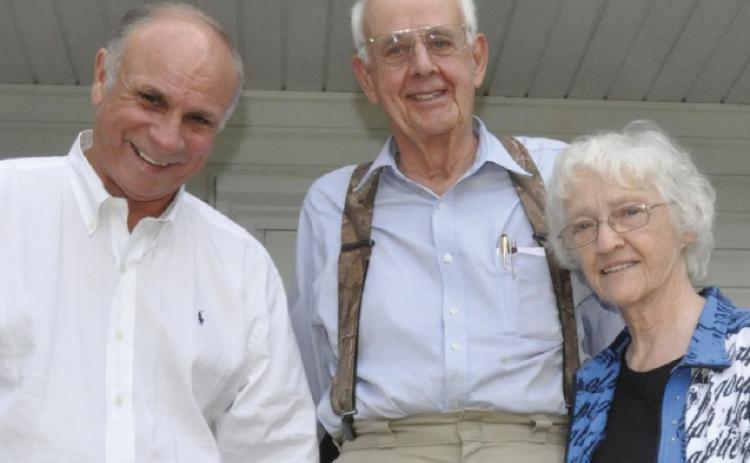 In 2016 the Rev. Dr. Felix Haynes, left, arranged for us to visit with Wendell and Tanya Berry (and their dog, Maggie) in their Port Royal, Kentucky, home. Wendell Berry is a famed author and advocate for responsible environmental stewardship. He became a valuable adviser in the battle to keep Wayne County from possibly becoming America’s largest toxic-coal-ash dump. (Photo submitted by NeSmith)