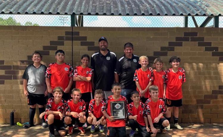 Pictured is the 12U Hart Academy soccer team after capturing the programs first ever tournament win Aug. 16 in Athens. (Photo submitted by Hart Academy)