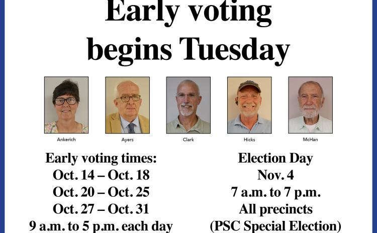 Candidates on the City of Hartwell's general municipal election ballot  include Tray Hicks and Kay Ankerich for Hicks’ seat and Jerry McHan, Randy Clark and Stephen “Doc” Ayers for the seat currently held by Dan Leard.