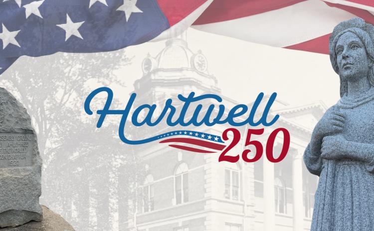 The first local event in the year-long celebration of America's 250th anniversary is scheduled to take place across downtown Hartwell Saturday, April 18. (Graphic courtesy of the Hart County Chamber of Commerce)