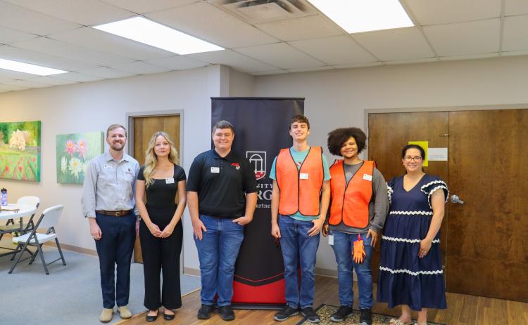 Pictured during the reception are (L-R) Jeffrey Burke, Look Ahead Georgia program coordinator; Aeva Looney, an intern with the Hartwell Downtown Development Authority; Bryce Adams, an intern with Hart EMC; Ethan Yntema, an intern with Nestle Purina; Tahj Courage, an intern with Nestle Purina and Rosanna Cruz-Bibb, Hart County Archway Professional. Photo submitted by Rosanna Cruz-Bibb.