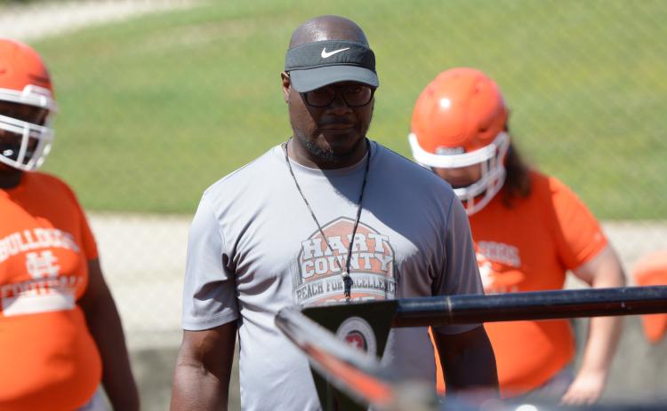 Pictured is outside linebackers coach David Longworth. Photo by Benjamin London.