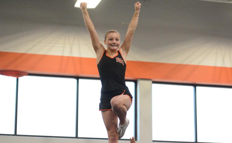 Sophomore cheerleader Gracen McAdams earns Athlete of the Week.  Photo by Benjamin London.