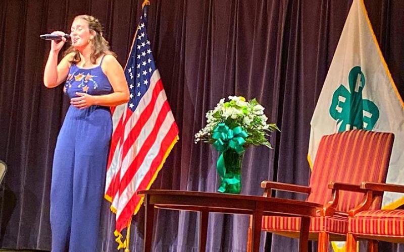 Photo submitted — Hart County High School senior Kate Hobson performs at the 4-H Hall of Fame induction ceremony on Oct. 11 in Chevy Chase, Md.