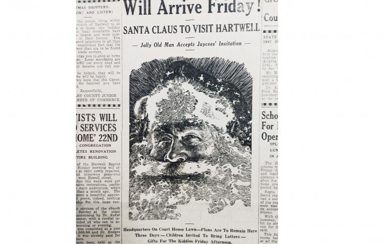 The front page from Dec. 20, 1940, featured an announcement that Santa Claus was coming to town.