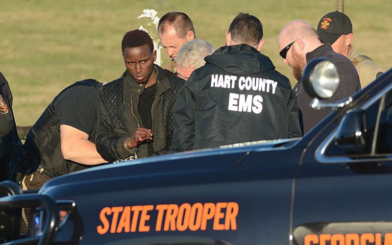 Photo from file — Larrendrick Tabor, 26, is arrested by Hart County Deputies on Jan. 28.