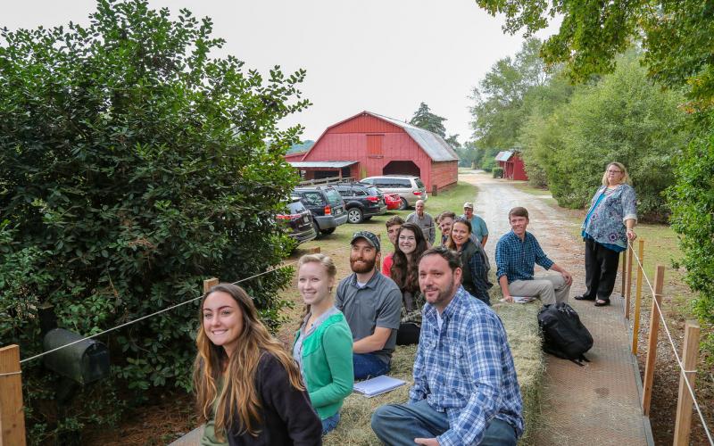 Photo submitted - UGA students tour a local farm in Hart County as part of a project facilitated through the Archway Partnership. 