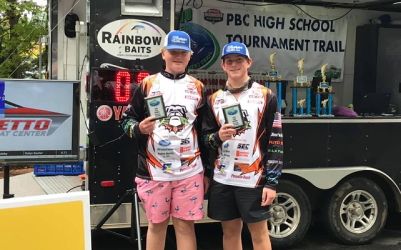 Dallas Hancock and Xander Patton, below, took eighth place with 9.55 lbs.