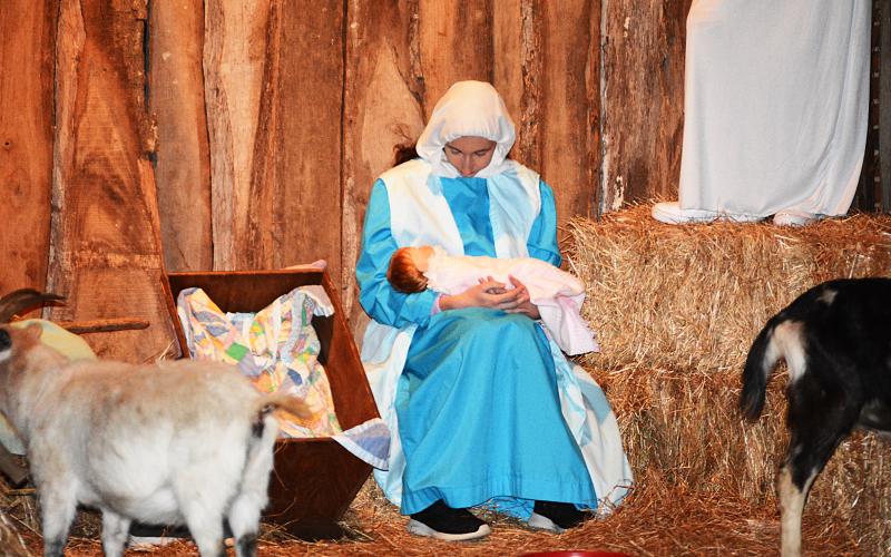 Sunshot by Michael Hall — Mary looks at baby Jesus during the Living Nativity at Cornerstone Baptist Church on Dec. 10.