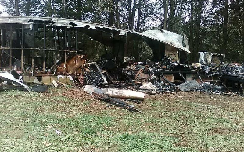 Photo submitted - The mobile home at 64 Marshal Dove Road in Hartwell burned on Dec. 6, killing its resident in the process.