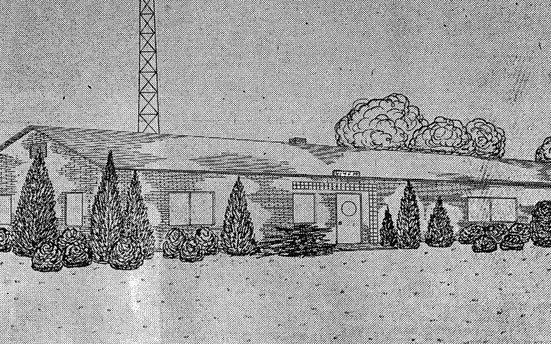 A rendering published in 1947 of what is now WKLY.