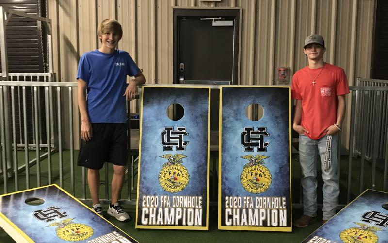 FFA is about having fun alongside growing the next crop of agricultural innovators. Reece Maxwell and Chase Sanders won the 2020 Cornhole Tournament championship held at the Hart County AgriScience Center. 
