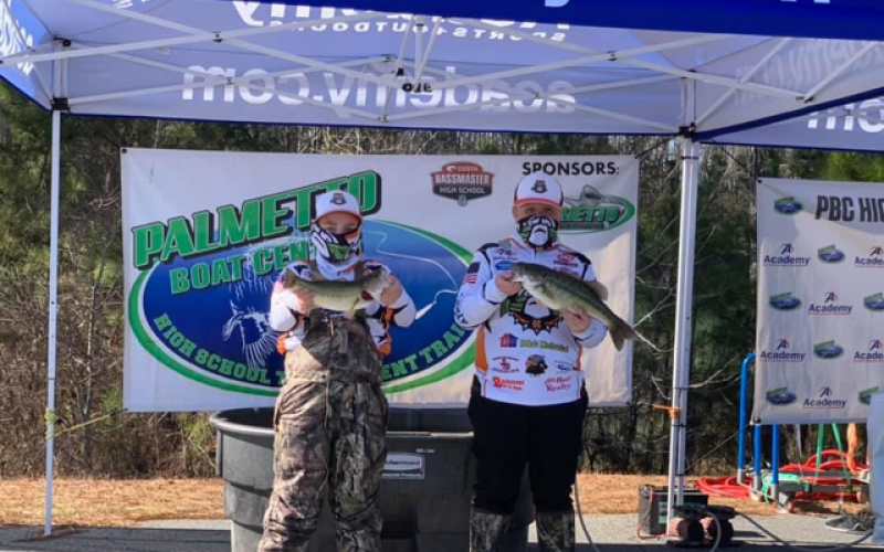 The middle school team took home fifth place and middle school duo Riley Sanders and Landry Carter, below right, earned third place individually with two fish totalling 5.75-lbs.