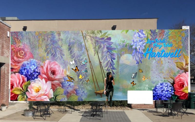 Photo submitted - A rendering of the mural coming soon to the Hart County Chamber of Commerce building on Carolina Street.