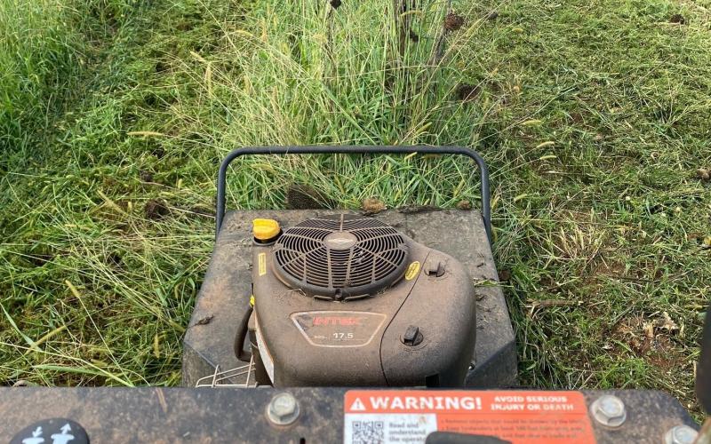If you don’t mind walking, the DR Brush Pro XL 130 self-propelled mower can chew up a thicket. Suggest you wear gloves to avoid scratches from briars, barbed wire and such. 