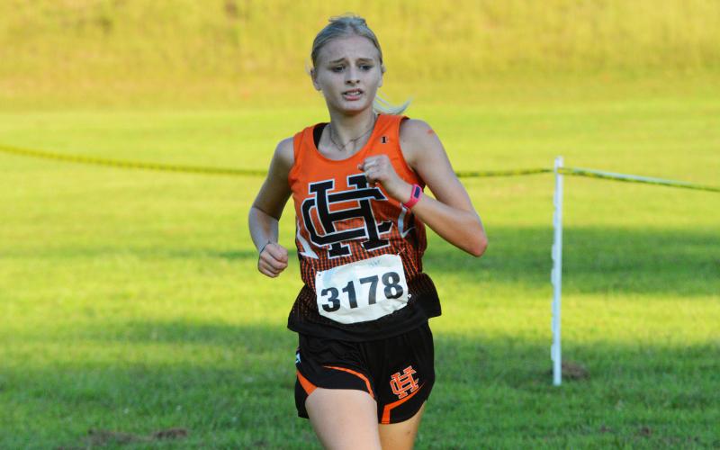 Chloe Bennett sees the finish line in site at the Reservation run earlier this season. 