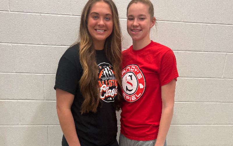 Pictured from left to right is junior guard Dakota Phillips and junior forward Madison McLane after participating in the Sandy Spiels Spring Showcase at Chestatee High School on Saturday, March 18. 