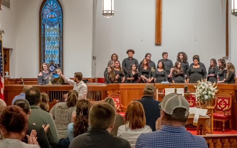The Hart County High School Chamber Chorus, under the direction of Josh Bryan, presented a spring concert in the sanctuary of Hartwell First United Methodist Church. 