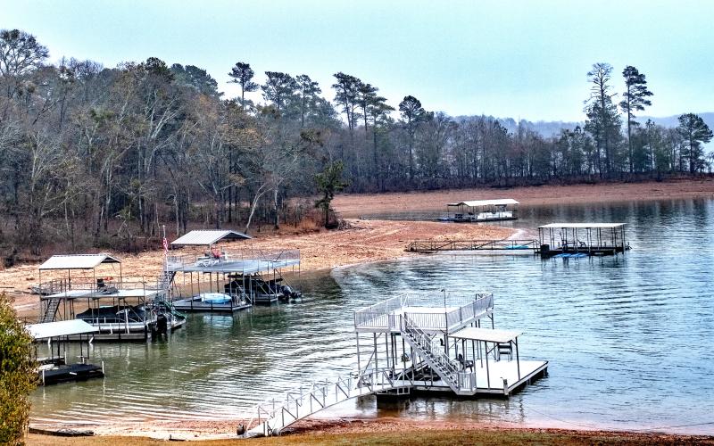 Picture taken in 2023 shows Lake Hartwell in a level two drought