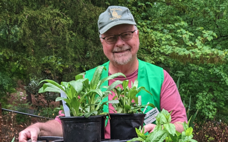 Master gardener and longtime garden curator, Robert Meaders. 