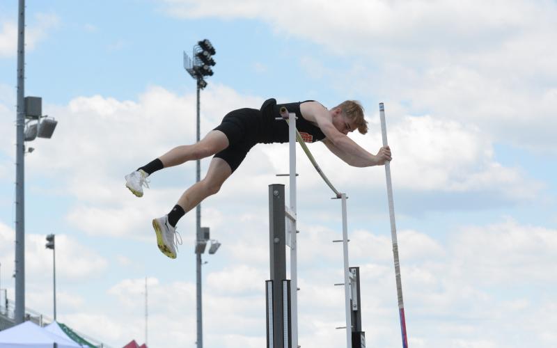 Junior Harrison Krause placed third in the pole vault. 