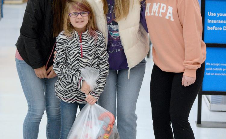 Pictured (L-R) is Rileigh Jordan, Zoe Grace Lee, Olivia Rowland and Ally Anderson after wrapping up a fun morning of shopping.  