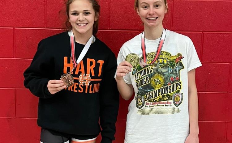 Kaiyln Bowers pictured right placed third as Lexie VanMeter placed first this past Saturday at the Currahee Ladies Tournament at Stephens County High School.