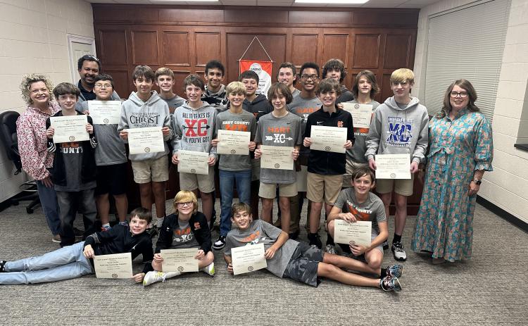 The Hart County BOE honors the HCMS state champion cross country team