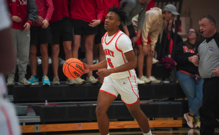 Senior guard Jashon Gaines led the Dogs in scoring against Oglethorpe as he tallied 16 points in the home win versus the Patriots of Oglethorpe County on Dec. 9, 52-49.