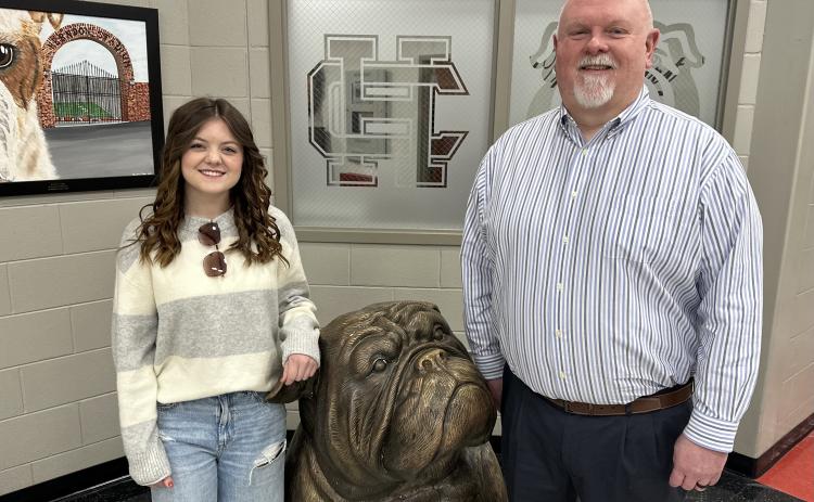 HCHS senior Isabella Chitwood (left) and Dr. Michael Edwards (right) were named STAR student and teacher respectively by the Professional Association of Georgia Educators. 