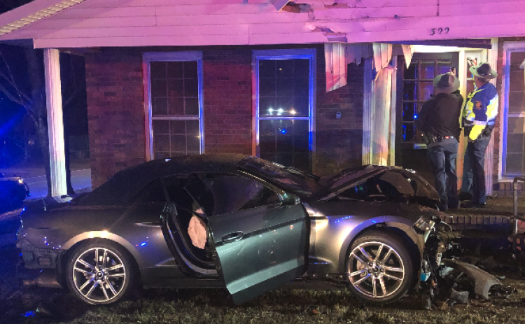 Hart County Deputies chased a stolen Ford Mustang through downtown Hartwell before it lost control and crashed into the Berelc Law Firm 